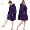 Aemilas Wearable Blanket Hoodie - Sherpa Blanket Sweatshirt as Gifts for Mom Sister,Cozy Warm Hooded Blanket with Giant Pocket(Dark Purple) view 3