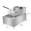 OIUT Electric Deep Fryer with Basket 6.3QT/6L 2500W MAX Countertop Deep Fryer Commercial Large TankStainless Steel French Fries Fryer Restaura view 4