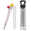 2 Pcs Thermometer Candy Deep Fry Oil Frying Syrup Jam Jelly Sugar Candy Making Food Cooking Stainless Steel Kitchen Thermometer with Pot Clip & Hanging Hole view 1
