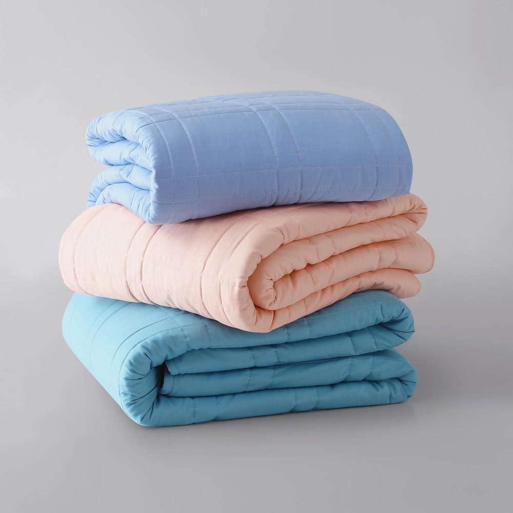 Baloo Weighted Blanket for Kids and Adults (Indigo - 9lbs 40"x60" - Mini Size) | Cooling & 100% Cotton Material | Machine Washable & Dryer Safe | with Glass Microbead Fill