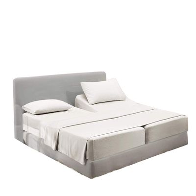 100% Cotton 4 PCS Top Split Cal-King Bed Sheets Set 800 Thread Count Adjustable Bedding Set Cotton Yarns Fits Mattress Upto 16''Deep Pocket Top Split Cal-King/Light Grey Bed Sheet Set