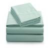 100% Cotton 4 PCS Top Split Queen Bed Sheets Set 800 Thread Count Adjustable Bedding Set Cotton Yarns Fits Mattress Upto 16''Deep Pocket Top Split Queen/Light Blue Bed Sheet Set view 2