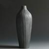 Lingland Black Ceramic Vase Retro Vase Container Gradient Handmade Ceramic Vase, Style:Full Bottle Interior Decoration view 1