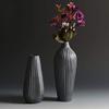 Lingland Black Ceramic Vase Retro Vase Container Gradient Handmade Ceramic Vase, Style:Full Bottle Interior Decoration view 4