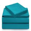 100% Cotton 4 PCS Top Split King Bed Sheets Set 800 Thread Count Adjustable Bedding Set Cotton Yarns Fits Mattress Upto 16''Deep Pocket Top Split King/Teal Bed Sheet Set view 2