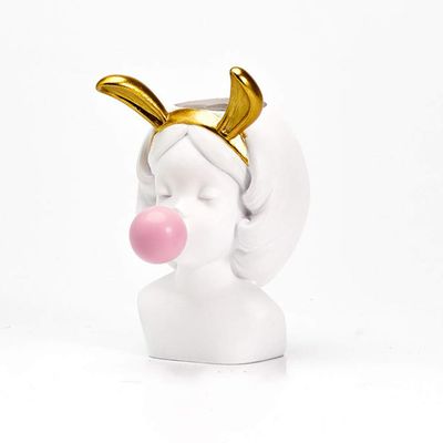 Lllunimon White Resin Vase Flower Pot Nordic Cute Human Head Flower Vases Basket Pen Brushes Holder Home Decor,A,S