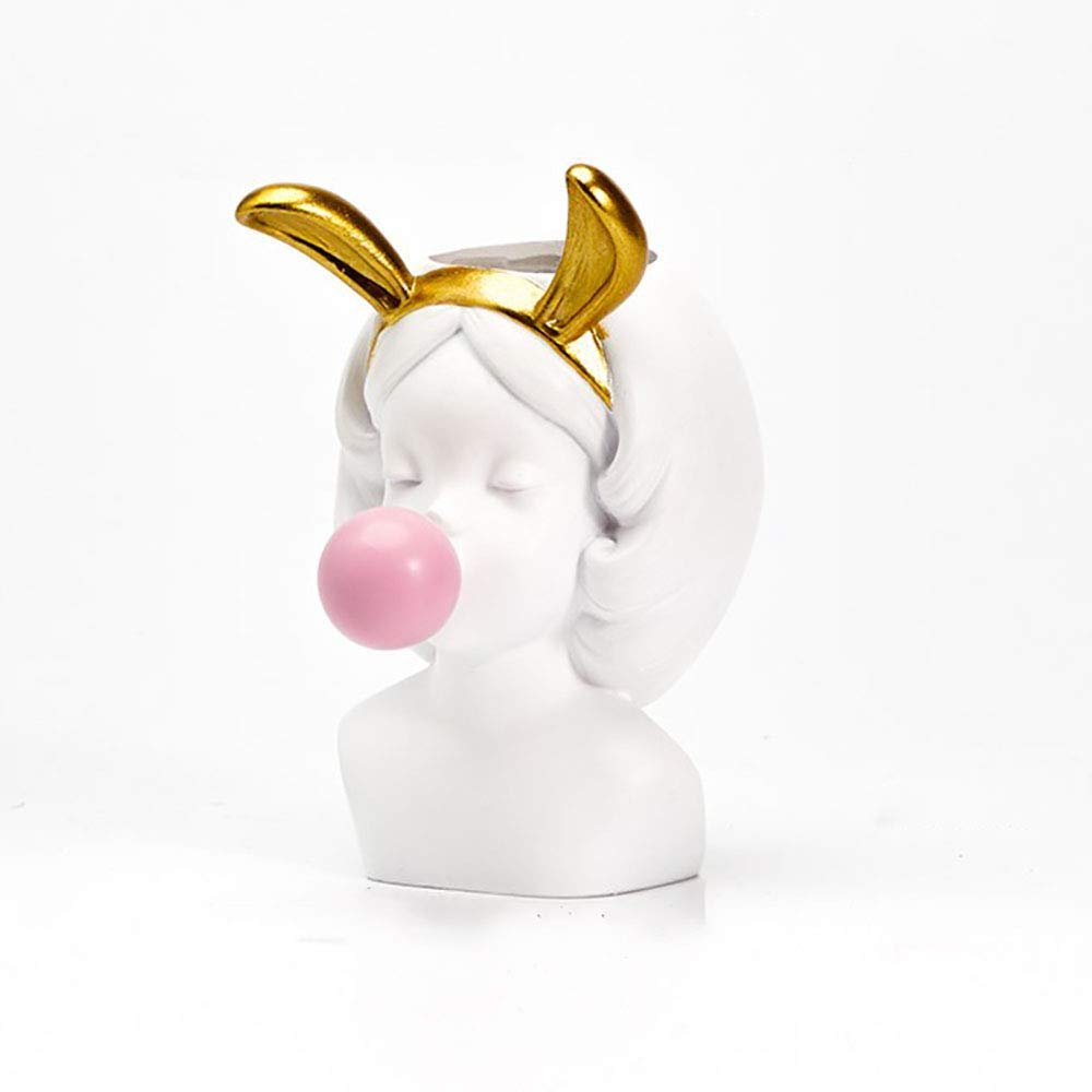Lllunimon White Resin Vase Flower Pot Nordic Cute Human Head Flower Vases Basket Pen Brushes Holder Home Decor,A,S