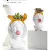 Lllunimon White Resin Vase Flower Pot Nordic Cute Human Head Flower Vases Basket Pen Brushes Holder Home Decor,A,S view 3