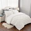 8 Pcs Ivory Oversized King Size Bedding Set, Silky Complete Set Includes 1 Pinch Pleat Comforter, 2 Pillow Shams, Flat Sheet, Fitted Sheet, Bed Skirt, 2 Pillowcases Fit Mattress Upto 18'' Deep view 1