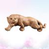 BESPORTBLE 1pc Simulated Animal Adornment Wooden Tiger Decor Tiger Desktop Decor Wooden Carving Mold Simulation Mold Adornment view 3