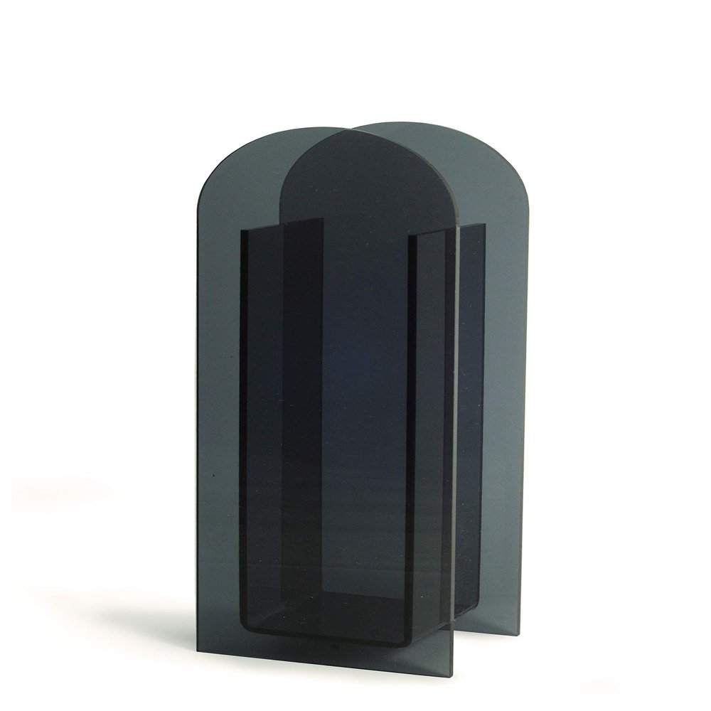 Acrylic Vase,Wedding Centerpieces, Home Decorations,Arch Shape Vase Modern Design (Black)
