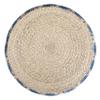 SIMPLIHOME Edgeley Round Pouf - 18 inch Wide Handwoven Jute and Cotton Ottoman in Classic Blue and Natural, Boho-Style Footstool or Extra Seating for Living Room, Bedroom, or Kids Room, Assembled view 4