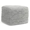 SIMPLIHOME Fredrik Boho Square Pouf in Cream Woven Genuine Leather for the Living Room, Bedroom and Kids Room view 1