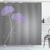Ambesonne Allium Flower Shower Curtain, Floral Design with Swirl Lines Falling Leaves Autumn Inspired, Cloth Fabric Bathroom Decor Set with Hooks, 69" W x 75" L, Lavender Blue view 1