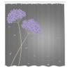 Ambesonne Allium Flower Shower Curtain, Floral Design with Swirl Lines Falling Leaves Autumn Inspired, Cloth Fabric Bathroom Decor Set with Hooks, 69" W x 75" L, Lavender Blue view 2