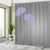 Ambesonne Allium Flower Shower Curtain, Floral Design with Swirl Lines Falling Leaves Autumn Inspired, Cloth Fabric Bathroom Decor Set with Hooks, 69" W x 75" L, Lavender Blue view 4