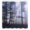 Ambesonne Wooden Print Shower Curtain, Brown Old Hardwood Floor Plank Grunge Lodge Garage Natural Rural Graphic, Cloth Fabric Bathroom Decor Set with Hooks, 69" W x 75" L, Blue Ceil view 2
