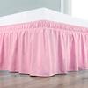 Wrap Around Bed Skirts Elastic Dust Ruffles, Easy Fit Wrinkle Free 800 Thread Count 100% Cotton Hotel Quality Bedskirt, 18 Inch Tailored Drop Pink for Twin Size Bed Skirt view 1