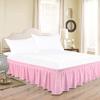 Wrap Around Bed Skirts Elastic Dust Ruffles, Easy Fit Wrinkle Free 800 Thread Count 100% Cotton Hotel Quality Bedskirt, 18 Inch Tailored Drop Pink for Twin Size Bed Skirt view 2