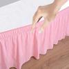 Wrap Around Bed Skirts Elastic Dust Ruffles, Easy Fit Wrinkle Free 800 Thread Count 100% Cotton Hotel Quality Bedskirt, 18 Inch Tailored Drop Pink for Twin Size Bed Skirt view 4