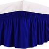 Wrap Around Bed Skirts Elastic Dust Ruffles, Easy Fit Wrinkle Free 800 Thread Count 100% Cotton Hotel Quality Bedskirt, 18 Inch Tailored Drop Royal Blue for Full Size Bed Skirt view 1