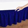 Wrap Around Bed Skirts Elastic Dust Ruffles, Easy Fit Wrinkle Free 800 Thread Count 100% Cotton Hotel Quality Bedskirt, 18 Inch Tailored Drop Royal Blue for Full Size Bed Skirt view 4