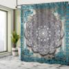 Ambesonne Ethnic Shower Curtain, Mystic Mandala Culture Karma Calmness and Harmony Boho Design, Cloth Fabric Bathroom Decor Set with Hooks, 69" W x 84" L, Azure Blue view 4