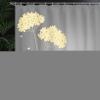 Ambesonne Allium Flower Shower Curtain, Floral Design with Swirl Lines Falling Leaves Autumn Inspired, Cloth Fabric Bathroom Decor Set with Hooks, 69" W x 84" L, Pastel Yellow view 3