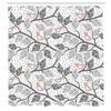 Ambesonne Branches Shower Curtain, Birds on The Branch Pastel Leaves Dotted Background Nature Art Print, Cloth Fabric Bathroom Decor Set with Hooks, 69" W x 84" L, Dimgray White view 2