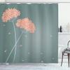 Ambesonne Allium Flower Shower Curtain, Floral Design with Swirl Lines Falling Leaves Autumn Inspired, Cloth Fabric Bathroom Decor Set with Hooks, 69" W x 84" L, Cadet Blue view 1