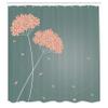 Ambesonne Allium Flower Shower Curtain, Floral Design with Swirl Lines Falling Leaves Autumn Inspired, Cloth Fabric Bathroom Decor Set with Hooks, 69" W x 84" L, Cadet Blue view 2