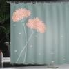 Ambesonne Allium Flower Shower Curtain, Floral Design with Swirl Lines Falling Leaves Autumn Inspired, Cloth Fabric Bathroom Decor Set with Hooks, 69" W x 84" L, Cadet Blue view 3