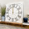 ALBEN Large Farmhouse Wall Clock - 24 inch Square Farmhouse Style Clock Bundled with Decorative Reversible Wooden Sign view 1