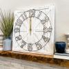 ALBEN Large Farmhouse Wall Clock - 24 inch Square Farmhouse Style Clock Bundled with Decorative Reversible Wooden Sign view 2