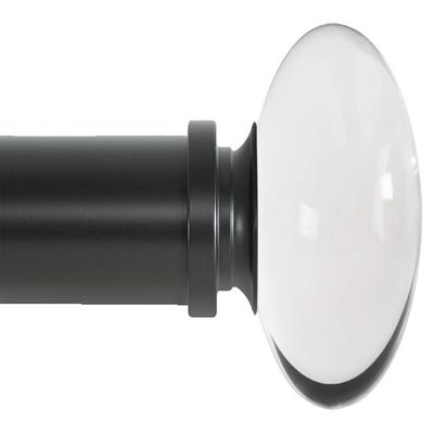 Ivilon Drapery Treatment Window Curtain Rod - Acrylic Ball 1 inch Pole. 120 to 240 Inch. Black