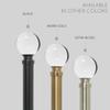Ivilon Drapery Treatment Window Curtain Rod - Acrylic Ball 1 inch Pole. 120 to 240 Inch. Black view 3
