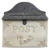 Vintage Style Post Box  Horizontal Metal Event Card Collection & Decorative Mailbox for Receptions, Parties & Indoor/Outdoor Display (White) view 1