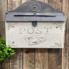 Vintage Style Post Box  Horizontal Metal Event Card Collection & Decorative Mailbox for Receptions, Parties & Indoor/Outdoor Display (White) view 2