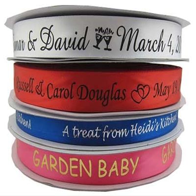 33 Yards / 100 Feet - Personalized Satin Ribbon Wedding Favor Christmas Communion Baptism Christening Sweet 16 Sweet 15 Baby Shower Bar Bat Mitzvah Custom Printed For Party Bridal Quinceanera Memorial