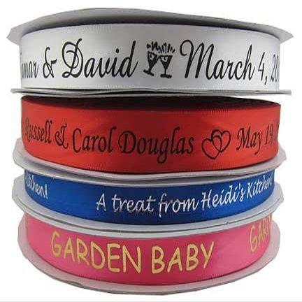 33 Yards / 100 Feet - Personalized Satin Ribbon Wedding Favor Christmas Communion Baptism Christening Sweet 16 Sweet 15 Baby Shower Bar Bat Mitzvah Custom Printed For Party Bridal Quinceanera Memorial