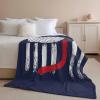 Edwiinsa American Flag with Red Hockey Stick Throw Blankets 50'' x 60'', Blue Backdrop Pattern - Lightweight Super Soft Microfiber Blankets All Seasons for Couch/Sofa/Gift view 2