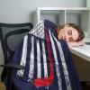 Edwiinsa American Flag with Red Hockey Stick Throw Blankets 50'' x 60'', Blue Backdrop Pattern - Lightweight Super Soft Microfiber Blankets All Seasons for Couch/Sofa/Gift view 4