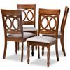 Baxton Studio Lucie Modern Fabric Dining Chair, Grey and Walnut, 4/Set view 1