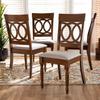 Baxton Studio Lucie Modern Fabric Dining Chair, Grey and Walnut, 4/Set view 2