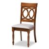 Baxton Studio Lucie Modern Fabric Dining Chair, Grey and Walnut, 4/Set view 4