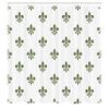 Ambesonne Fleur De Lis Shower Curtain, Royal Petal Floral Lily in Simple Old Style Ornate Antiquity Abstract, Cloth Fabric Bathroom Decor Set with Hooks, 69" W x 75" L, Olive Green view 2