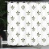 Ambesonne Fleur De Lis Shower Curtain, Royal Petal Floral Lily in Simple Old Style Ornate Antiquity Abstract, Cloth Fabric Bathroom Decor Set with Hooks, 69" W x 75" L, Olive Green view 3