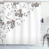 Ambesonne Asian Shower Curtain, Japanese Sakura Cherry Tree Branches Fresh Serene Spring Nature, Cloth Fabric Bathroom Decor Set with Hooks, 69" W x 75" L, Pale Grey view 1