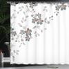 Ambesonne Asian Shower Curtain, Japanese Sakura Cherry Tree Branches Fresh Serene Spring Nature, Cloth Fabric Bathroom Decor Set with Hooks, 69" W x 75" L, Pale Grey view 3