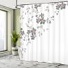 Ambesonne Asian Shower Curtain, Japanese Sakura Cherry Tree Branches Fresh Serene Spring Nature, Cloth Fabric Bathroom Decor Set with Hooks, 69" W x 75" L, Pale Grey view 4